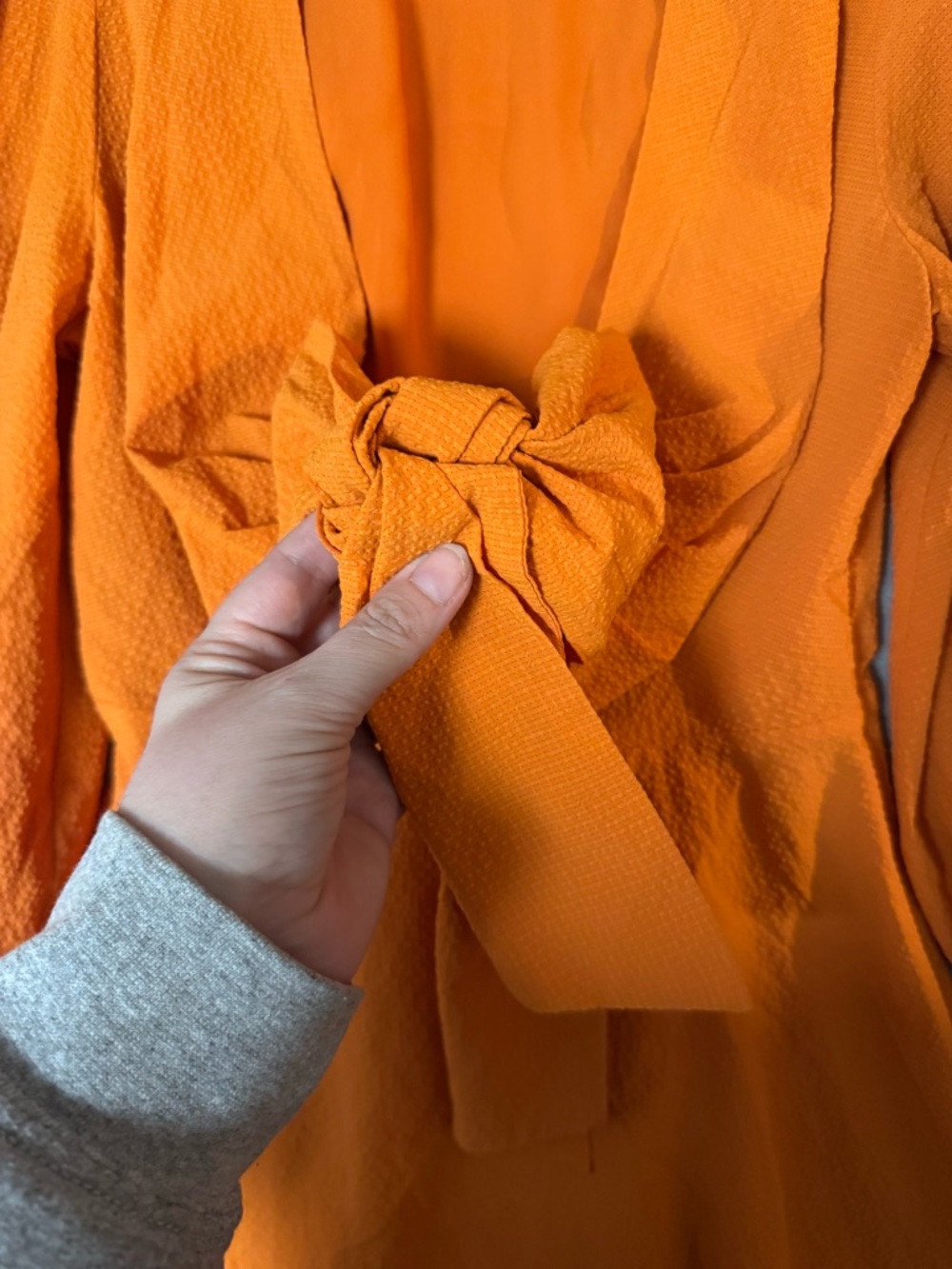 Ted Baker Orange Bow Front Mini Dress with Puff Sleeves - Picture 4 of 11